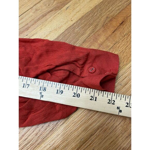 Soft Surroundings Women's S Orange Button-Up Rayon Tunic Shirt Casual Minimalist - Picture 10 of 10